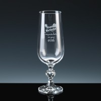 Crystal Gifts 6oz Champagne Flutes Birthday 40th, Single, Silver Boxed
