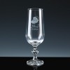 Crystal Gifts 6oz Champagne Flutes Merry Christmas, Single, Silver Boxed