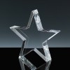 Optical Crystal Award 4 inch Star Paperweight, Single, Velvet Casket
