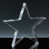Optical Crystal Award 6 inch Star Paperweight, Single, Velvet Casket